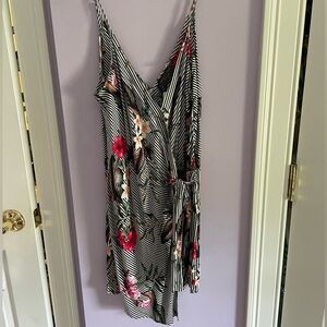 Stripe/floral romper